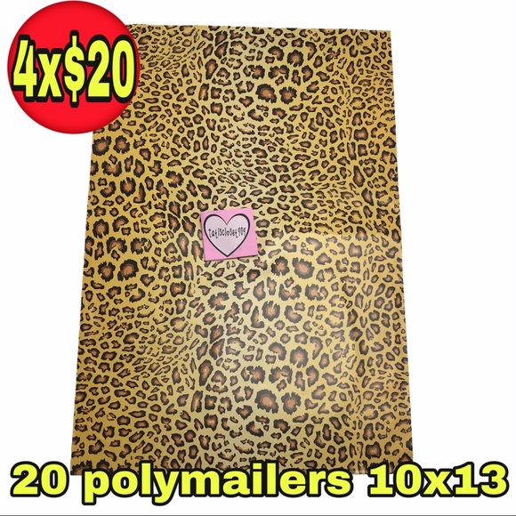 Other - 20 Poly mailers cheetah print 10x13